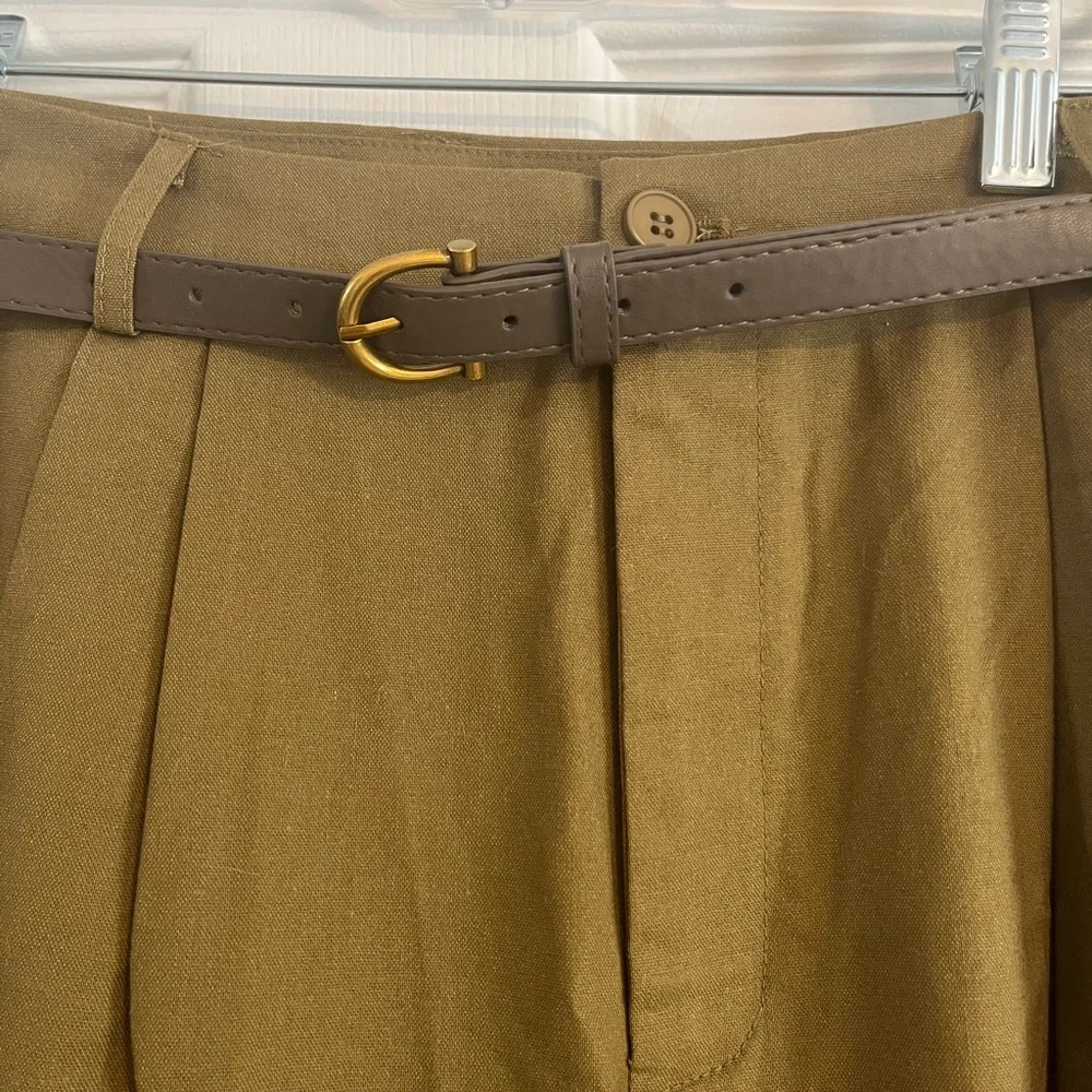 Olive Green High-Waisted Pants - Picture 3 of 6